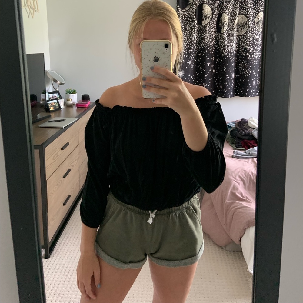 Brandy Melville Off-the-Shoulder Long Sleeve Top